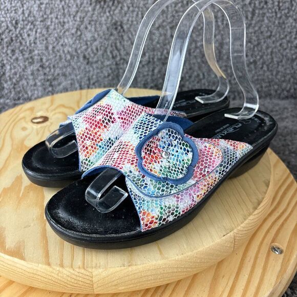 Spring Step Flexus Sandal Womens 8 EUR 38 Leather Multicolor Slide Made in Italy - Picture 2 of 8